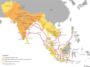 The spread of Hinduism.