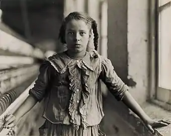 Lewis W. Hine, Adolescent Girl, a Spinner, in a Carolina Cotton Mill, 1908