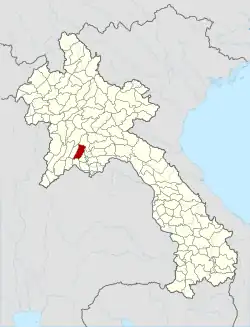 Location of Hinhurp district in Laos