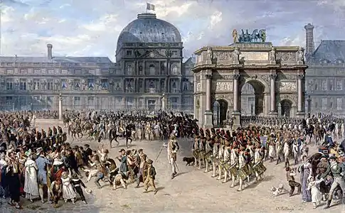 Showing the troops, by Bellangé and Adrien Dauzats from 1862. Now at the Louvre.