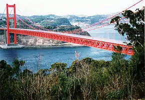 The Hirado Bridge connects the mainland city to the island. Built in 1977.