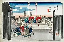 Ukiyo-e print of Nihonbashi bridge by Hiroshige (from The Fifty-three Stations of the Tōkaidō)