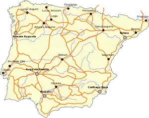Roman roads in Hispania