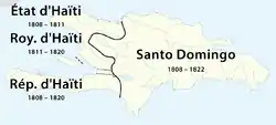 The Kingdom of Haiti in the northwest of Hispaniola