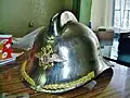 A Russian fire helmet dating from before the Russian Revolution in 1917.