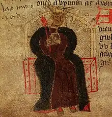 Folio 27v. Beli Mawr fab Mynogan.