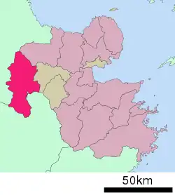 Location of Hita in Ōita Prefecture