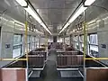 Interior of an Hitachi carriage, refurbished during the 1990s, at Watergardens