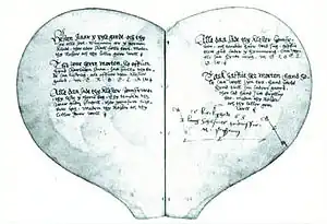 The Danish "Heart Book", a heart-shaped manuscript of love ballads from the 1550s.