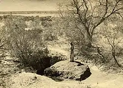 meteorite in 1950s illustrating its remote and unprotected location.