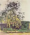 Trees in the garden of the studio by Ferdinand Hodler, 1917