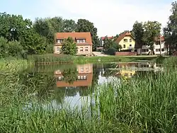 Village pond and some houses