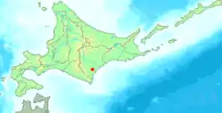 Location of Chūrui in Hokkaido (Tokachi Subprefecture)