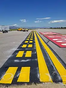 A newly painted Runway Holding Position Marking