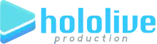 Hololive blue wordmark and play button logo