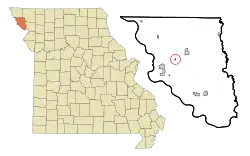 Location of Bigelow, Missouri