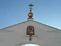 At the entrance of the monastery in Novomoskovsk, Russia (2014)