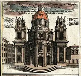The facade, circa 1712