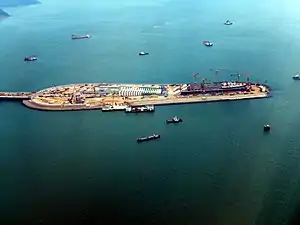 The eastern artificial island in May 2017
