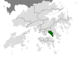 Location of Kwun Tong District within Hong Kong
