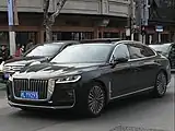 Hongqi H9 front view with the sunroof open