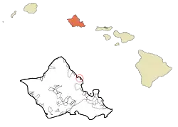 Location in Honolulu County and the state of Hawaiʻi