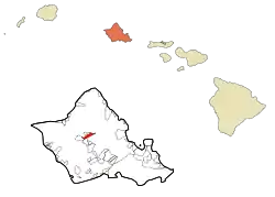 Location in Honolulu County and the state of Hawaii