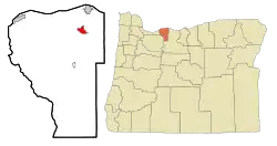 Location of Odell, Oregon