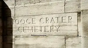 Entrance stone for Hooge Crater cemetery