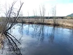 View of the river running through the village