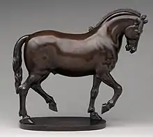 Horse by Giambologna (workshop), probably around 1590. 10 inches (25 cm) high.