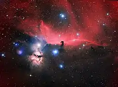 Horsehead and Flame Nebulae, 384 mm scope, HaRGB, imaged with amateur equipment