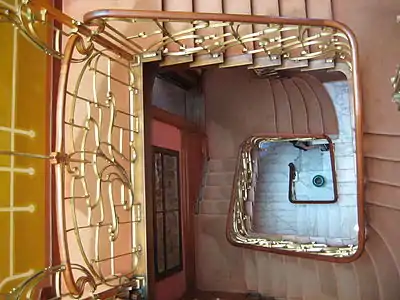 Spiral staircase in Maison and Atelier Horta by Victor Horta in Brussels (1898–1901)