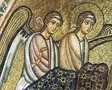 Interior mosaic with procession of angels