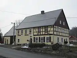 Half-timbered building of a pub