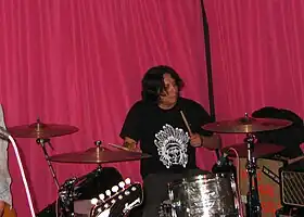 Rubalcaba performing with Hot Snakes in 2011