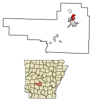 Location in Hot Spring County and Arkansas