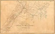 Confederate States Army map of Maryland and northern Virginia showing the route of the Alexandria, Loudoun and Hampshire Railroad, 1864