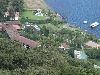 Hotel on the shores of Lake Atitlán Guatemala