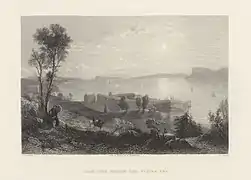 View from afar, 1857 engraving