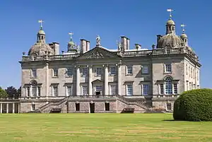 Houghton Hall with Courtyard Walls Attached to North and South