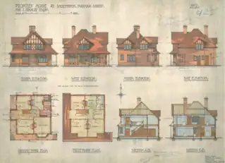 Proposals for a house at Shortheath, Farnham by Arthur Stedman (1908)