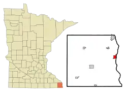 Location of Brownsville, Minnesota