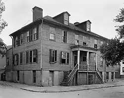 124 Houston Street, a relatively late addition to the square, as it looked during World War II