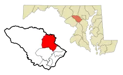 Location of Ellicott City, Maryland