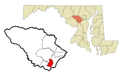 Location of Orange Grove, Maryland