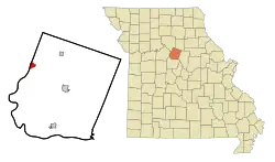 Location of Glasgow, Missouri
