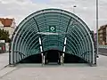 New entrance to Hradčanská station