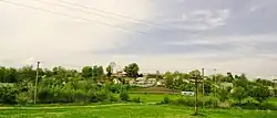 Village Hradivka. Panoramic photo.