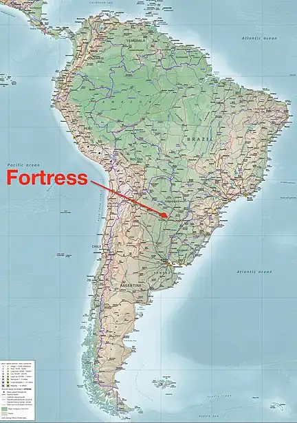 Location in heart of South America